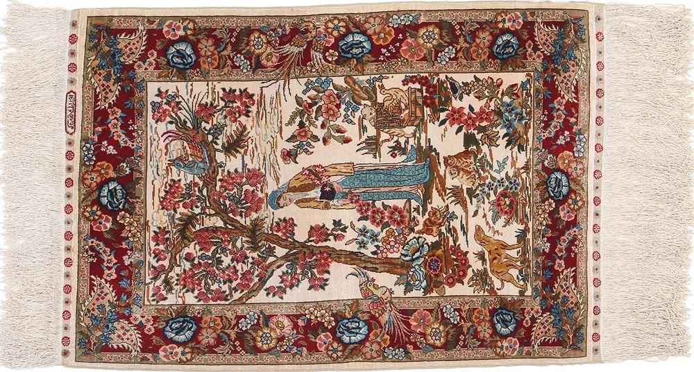 Hereke Tappeto 80 x 50 (Tacchino) Annodato A Mano