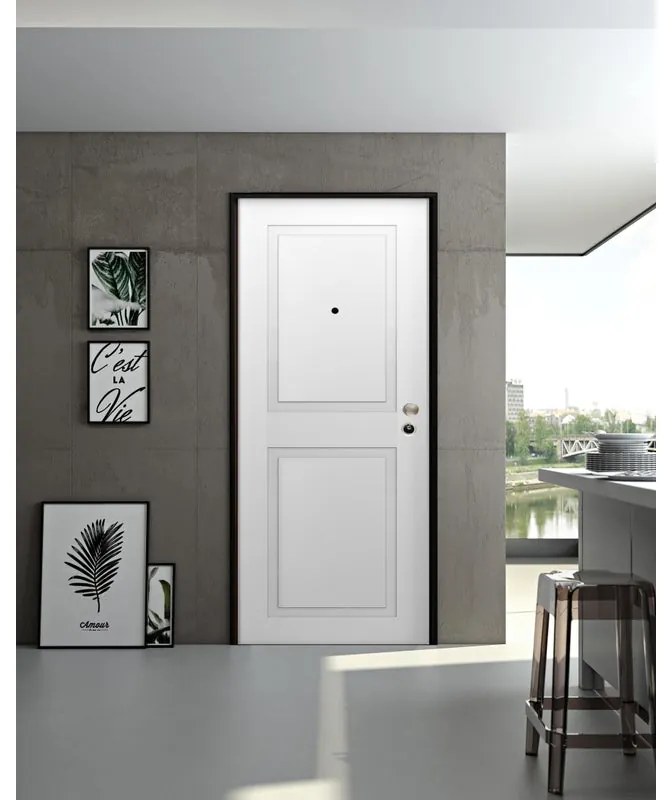Pannello per porta blindata laccato bianco L 94  x H 213 cm, Sp 6 mm
