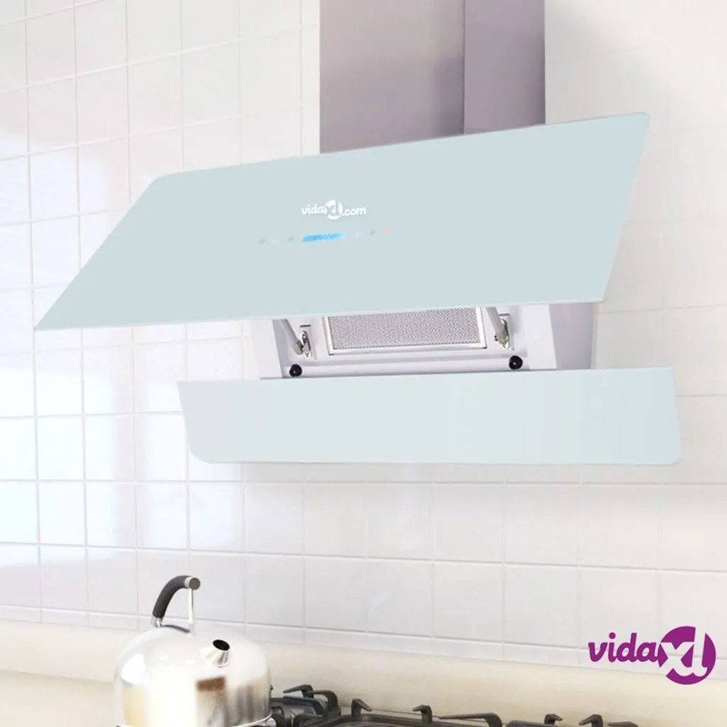 vidaXL Cappa con Schermo Touch Bianco 900 mm