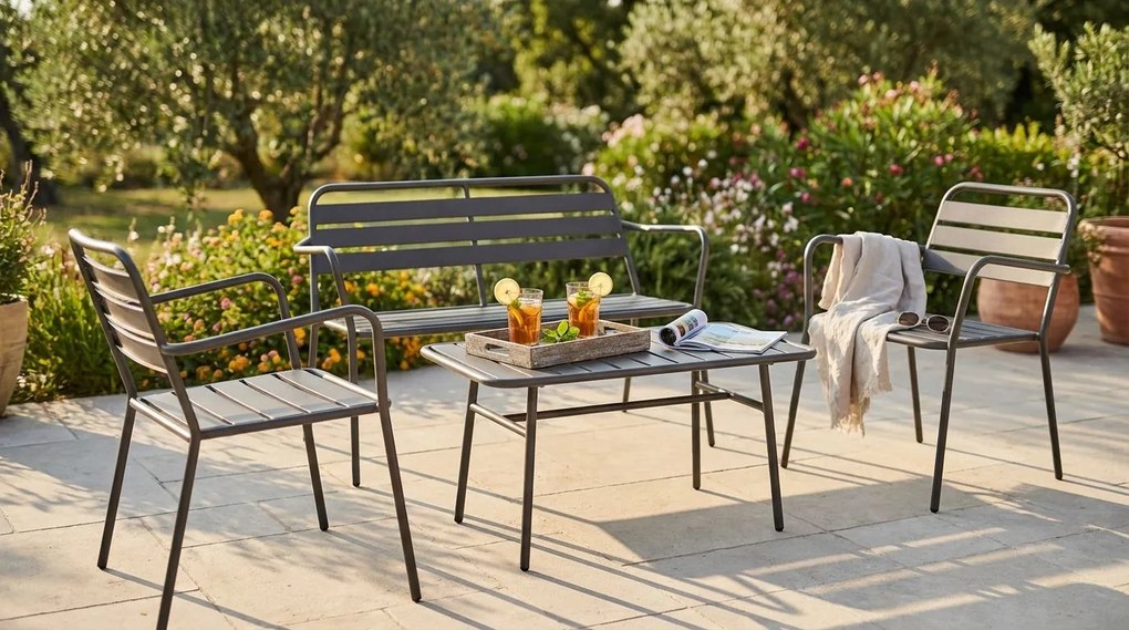 ROMANUS - salotto da giardino in acciaio