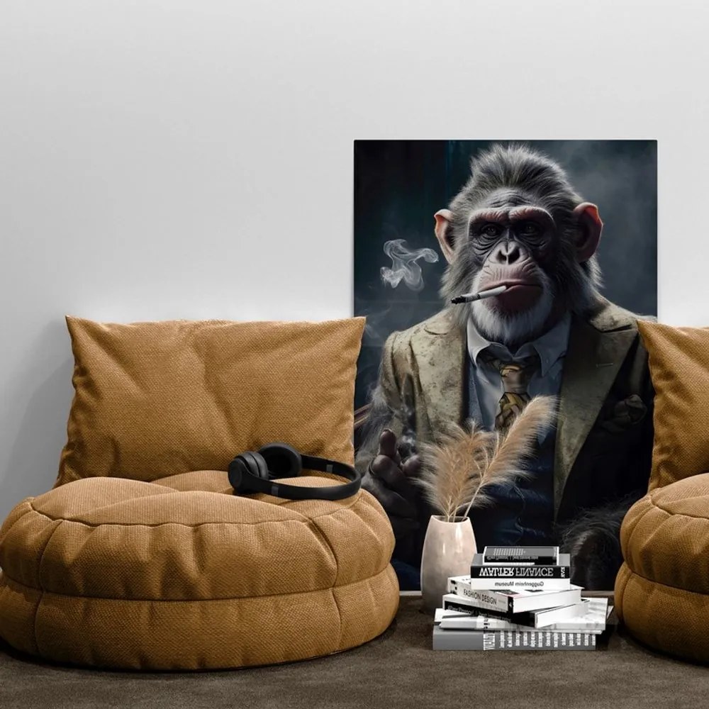 Quadro su tela – Gangster animale scimpanzé