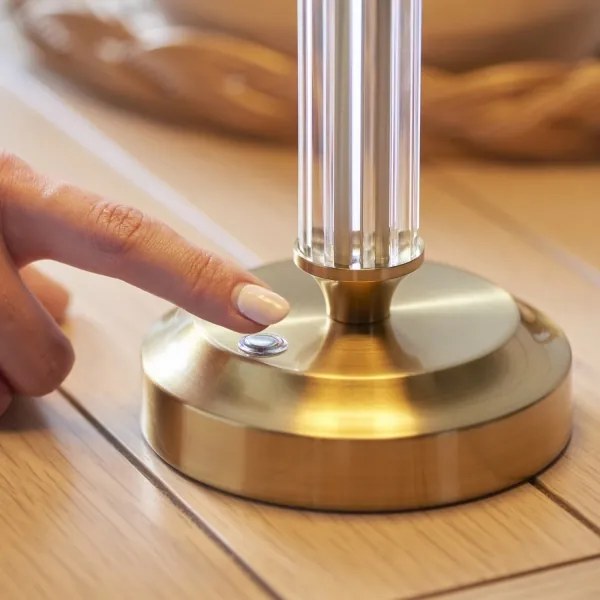 Endon 114849 - LED Lampada da tavolo ricaricabile dimmerabile MORTON LED/1,5W/5V ottone/beige