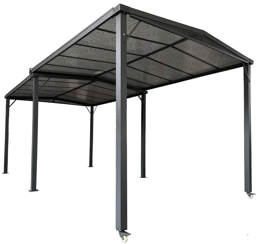 LINDA - gazebo allungabile in alluminio e policarbonato