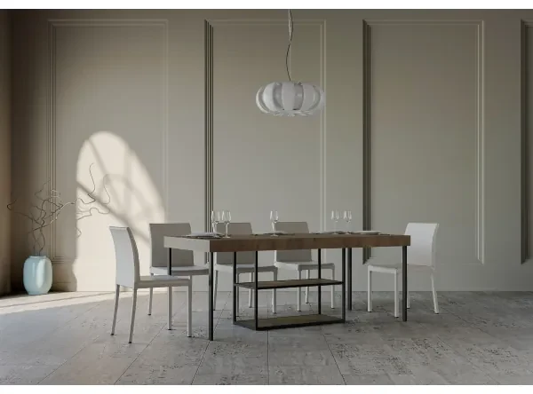 Consolle allungabile 90x40/196 cm Plano Small Premium Noce telaio Antracite