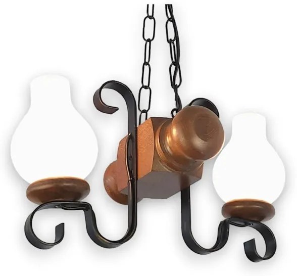 Brilagi - Lampadario a sospensione con catena RUSTIC 2xE14/40W/230V faggio/noce