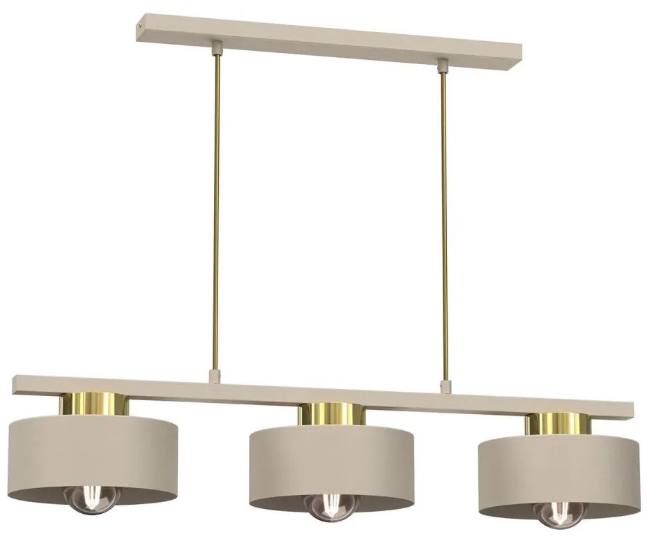 Lampadario a sospensione con filo MARTI 3xE27/15W/230V beige/oro