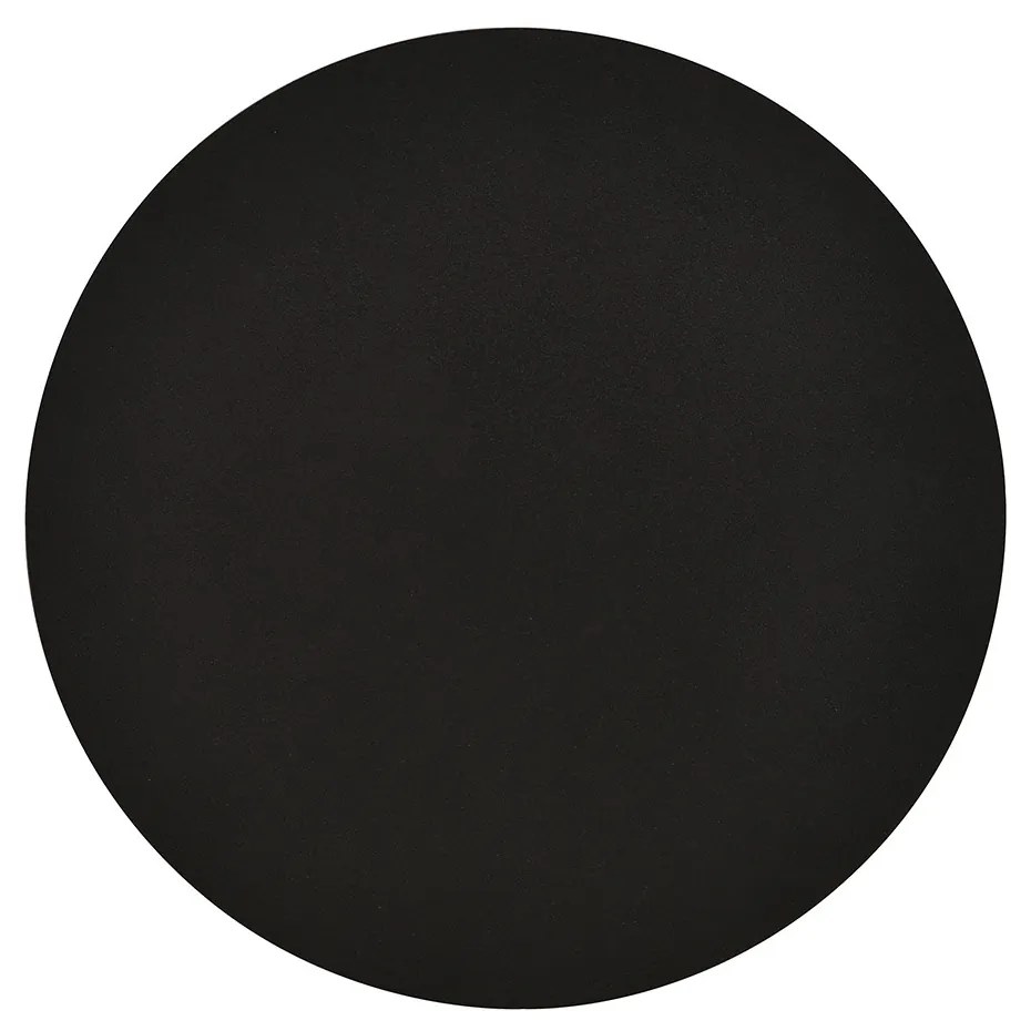 Applique Minimal Tonda 1 Luce Indiretta Agni In Acciaio Nero