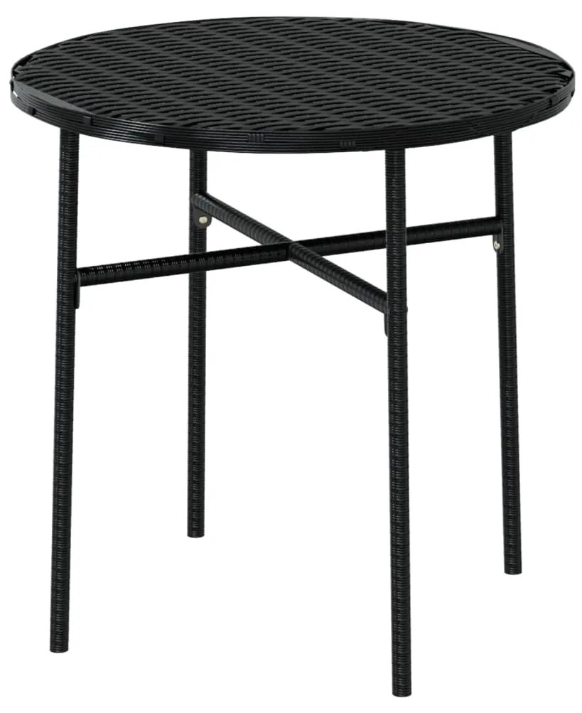 Set Mobili da Pranzo per Giardino 3 pz Polyrattan Nero