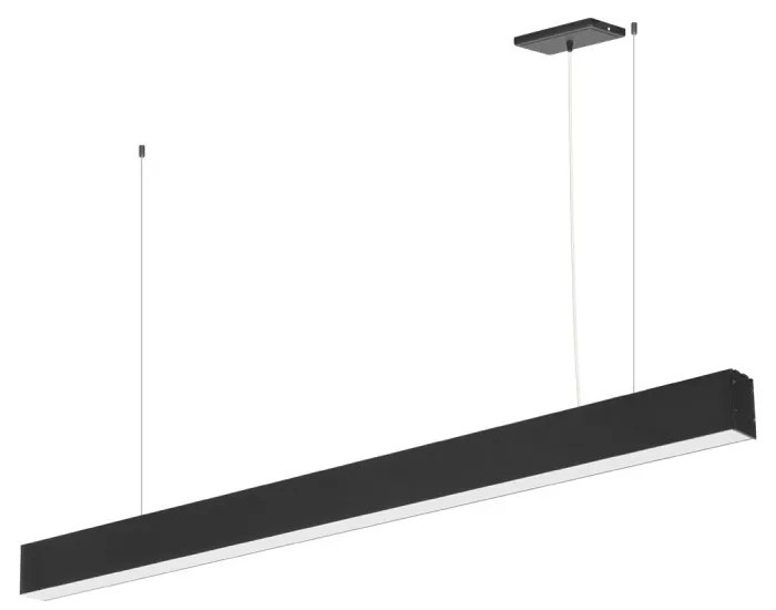 Lampada Lineare LED a Sospensione 42W 120cm Nera, con driver Philips Colore Bianco Variabile CCT