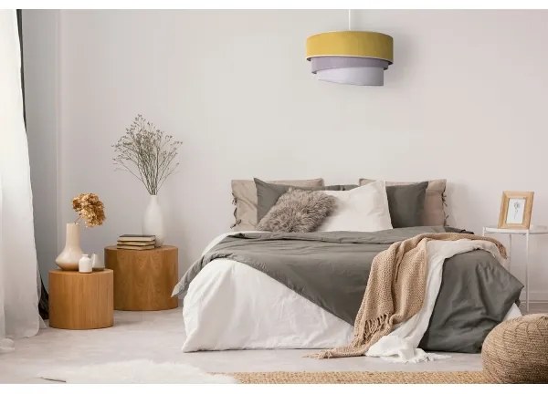 Duolla - Lampadario a sospensione con filo TRIO 1xE27/15W/230V diametro 45 cm giallo/grigio/bianco