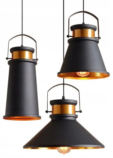Lampada da soffitto ASTI ABC Nero/Oro