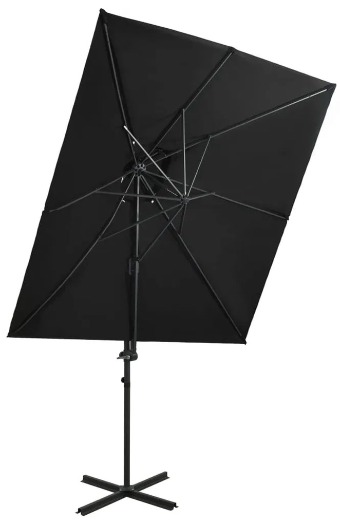 Ombrellone A Sbalzo Con Doppia Copertura 250x250 Cm Sabbia /