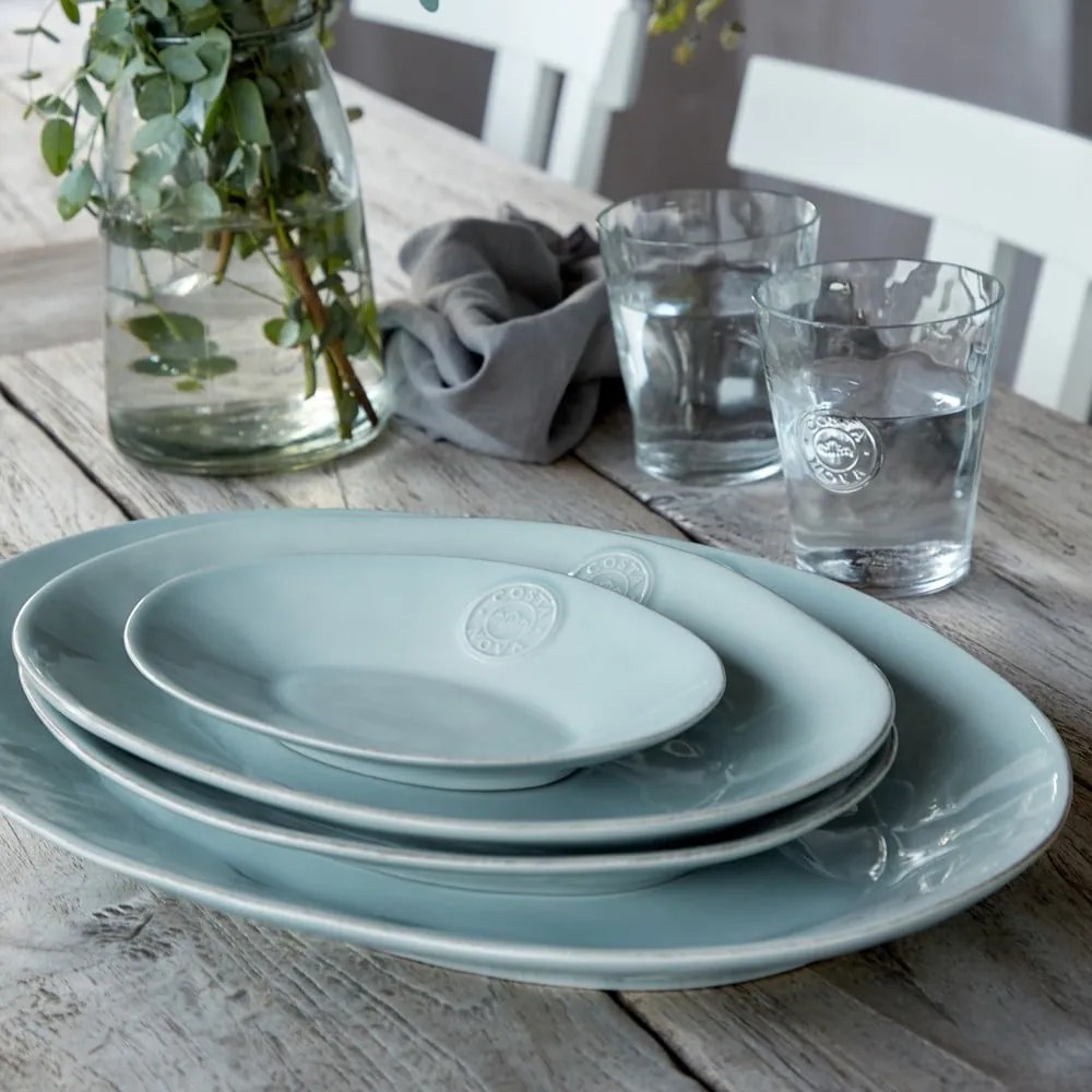 Vassoio in gres turchese, larghezza 40 cm Nova - Costa Nova