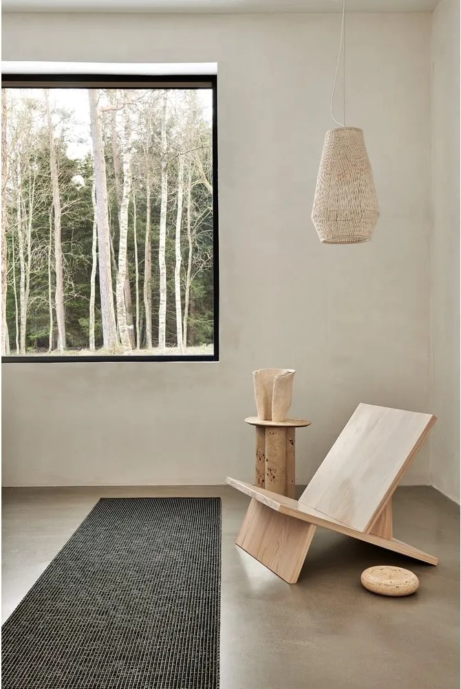 Passatoia da interno/esterno color antracite 70x300 cm Emm Black Linen – Pappelina