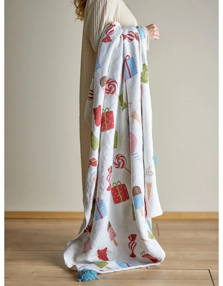 Coperta bianca per bambini 130x160 cm Sweets - Bloomingville Mini