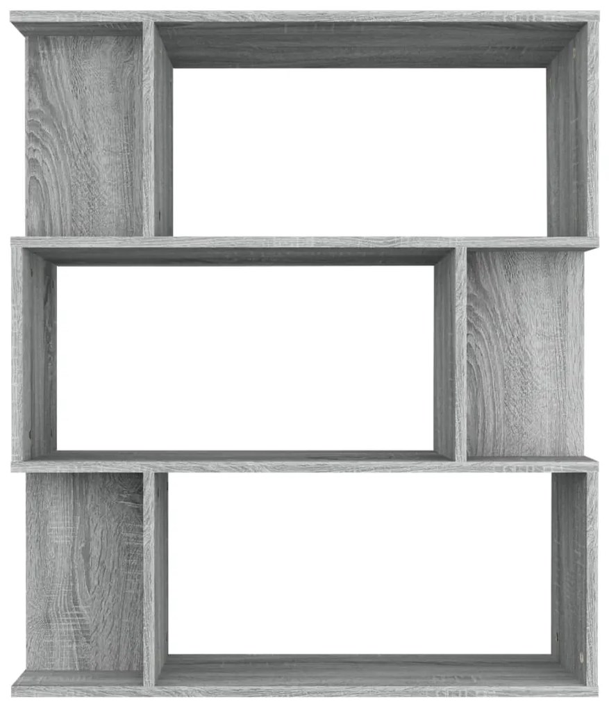 Libreria/divisorio grigio sonoma 80x24x96 cm legno multistrato