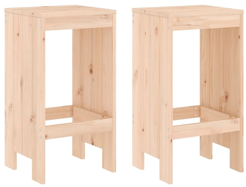 Sgabelli da bar 2 pz 40x36x75 cm in legno massello di pino