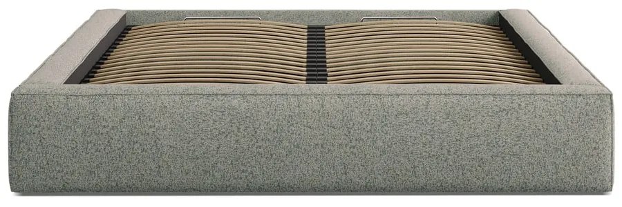 Letto matrimoniale imbottito verde con contenitore con rete inclusa 140x200 cm Simon Darren – Micadoni