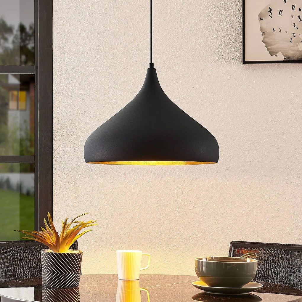 Lampada a sospensione Lunus Arcchio, dimmerabile, Nero, Soggiorno / Sala da pranzo, Metallo, Moderno, Lampada a sospensione