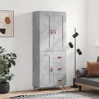 Credenza Grigio Cemento 69,5x34x180 cm in Legno Multistrato 3199981