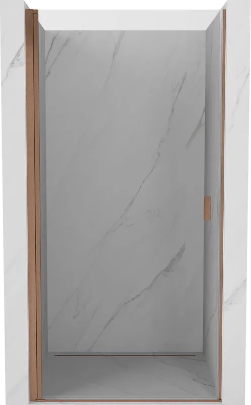 Mexen Mist-B porta doccia a battente 80 cm, trasparente, rame spazzolato - 8A2-080-000-65-00
