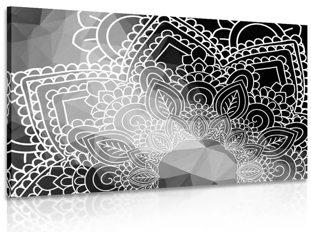 Quadro su tela – Elementi di Mandala in bianco e nero
