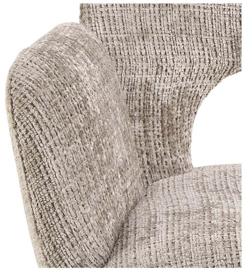 Sedia da pranzo grigio chiaro in imbottito con braccioli Graham – Actona