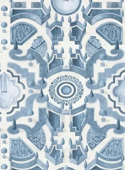 Garten Tapete Topiary von Cole and Son - China Blue