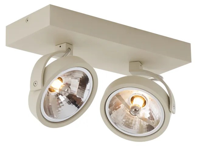 Faretto da soffitto moderno beige G9 girevole e orientabile a 2 luci - Go