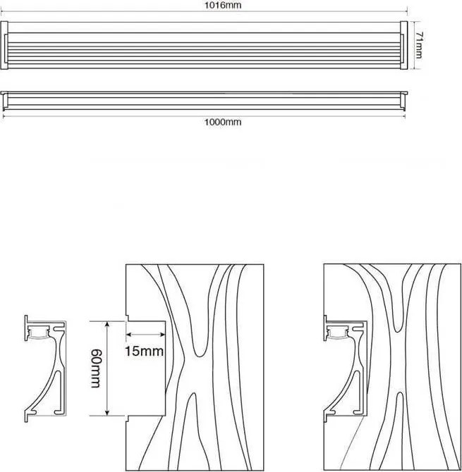 Profilo Segnapasso Battiscopa Incassato 1m Variante Lunghezza Profilo 1 metro