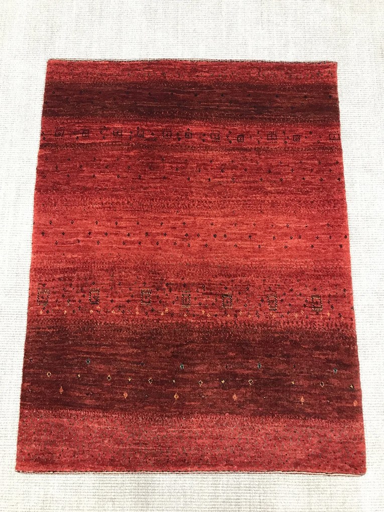 Loribaft Tappeto 130 x 100 Rosso (Iran) Annodato A Mano