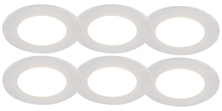 Set di 6 faretti da incasso bianchi con LED dimmerabile a 3 livelli IP65 - Blanca