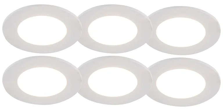 Set di 6 faretti da incasso bianchi LED 3 livelli dimm IP65 - BLANCA