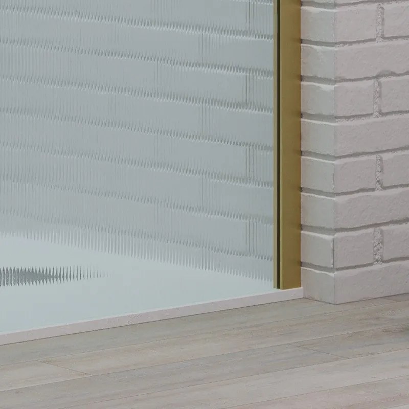 Kamalu - Parete walkin 90 cm vetro scanalato profilo oro satinato | KW1000FLG