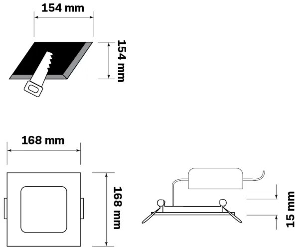 Lampada LED da incasso RIGEL LED/10W/230V 4000K 16,8x16,8 cm nero