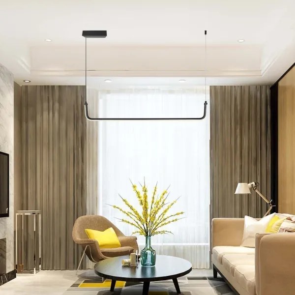 Lampadario LED a sospensione con filo LED/12W/230V 4000K 90 cm nero