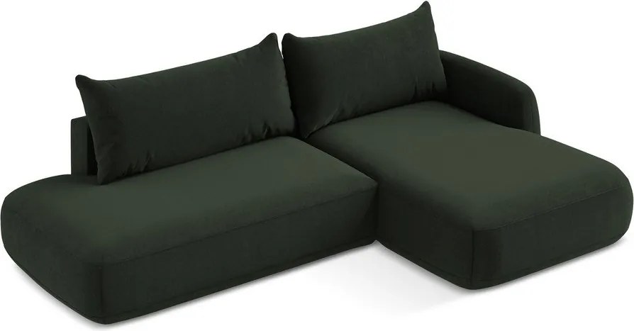 Divano angolare verde scuro allungabile (con penisola a destra/con chaise lounge) Hale – Makamii