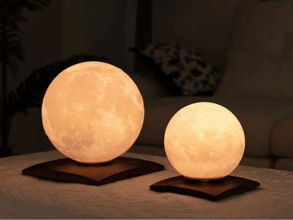 Decorazione luminosa marrone scuro con ricarica USB ø 12 cm Smart LunaSpin – Gingko