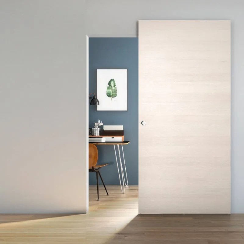 Porta scorrevole Space Grano Tonda in legno marrone, L 101 x H 230 cm, con binario Invisibile Sinistra