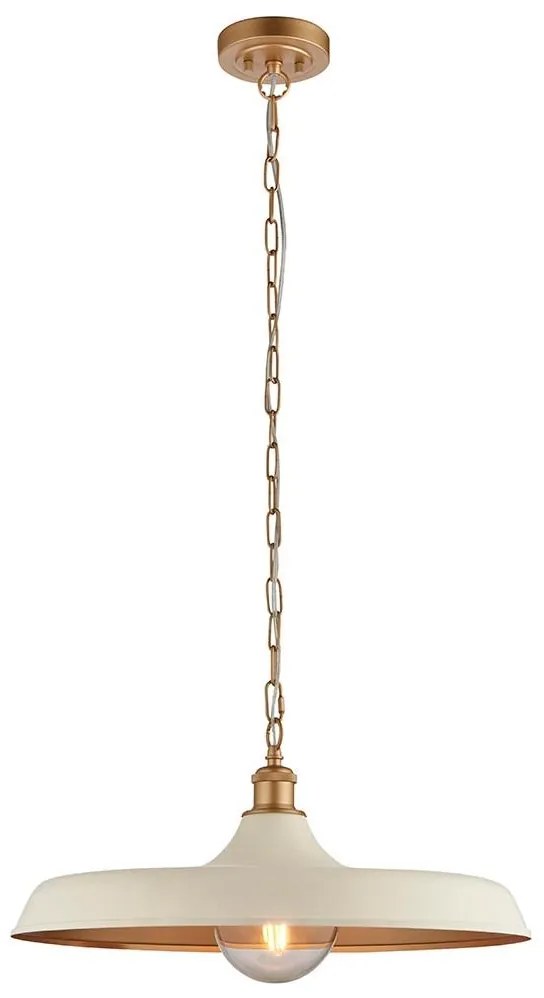 Endon 99999 - Lampadario a catena SABIAN 1xE27/10W/230V crema/oro