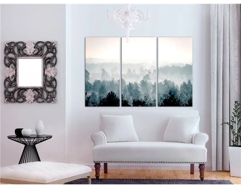 Quadro Winter Forest (3 Parts)  Colore Grigio, Dimensioni e Misure 120x80