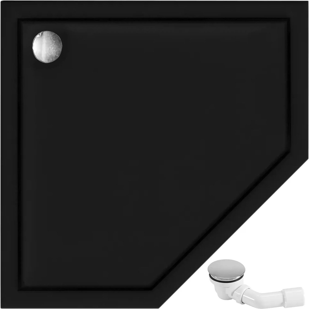 Piatto doccia acrilico Rea Diamond Black 90x90