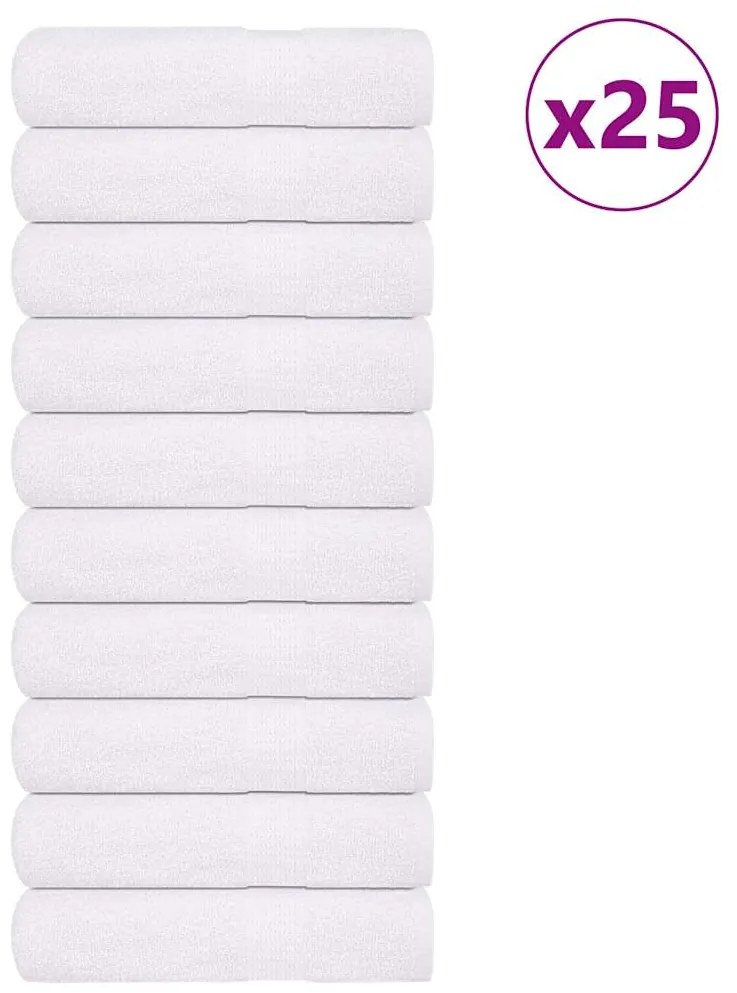Asciugamani Doccia 25 Pz Bianchi 70x140 Cm 360 G/m² 100% Cotone /