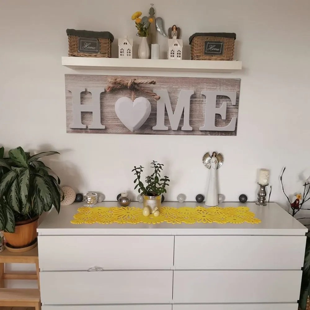 Quadro su tela – Con scritta Home in stile vintage