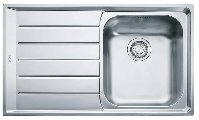 Lavello integrato 1 vasca con gocciolatoio a sinistra FRANKE Neptune inox L 51 x L 86 cm argento