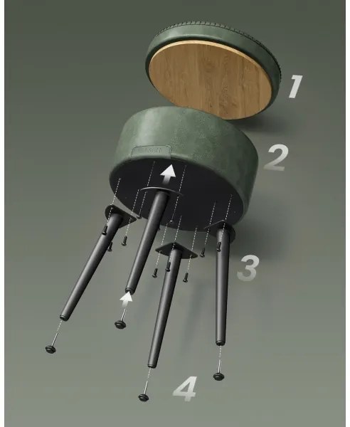 Pouf in pelle CORE verde