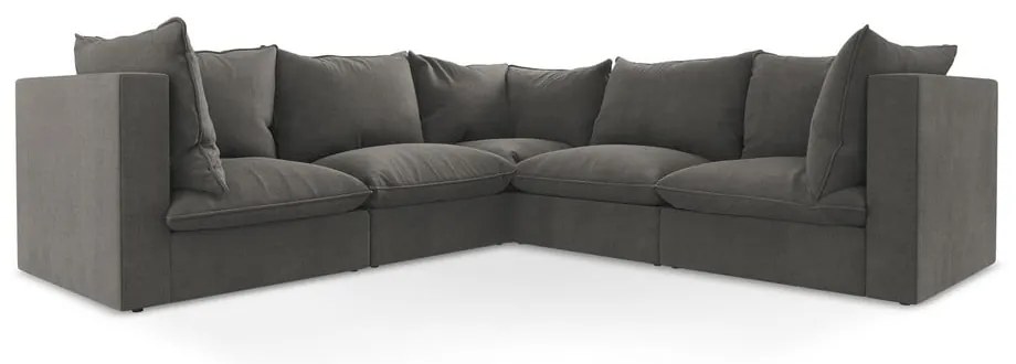 Divano angolare grigio scuro Manao – Makamii