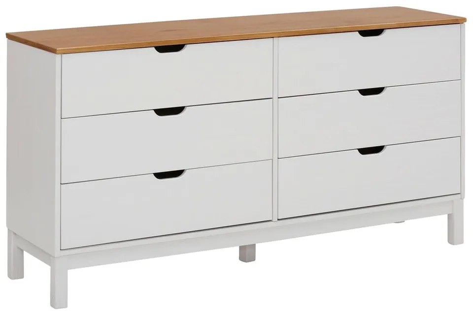 Cassettiera bassa bianca in legno di pino 150x75 cm Post - Støraa