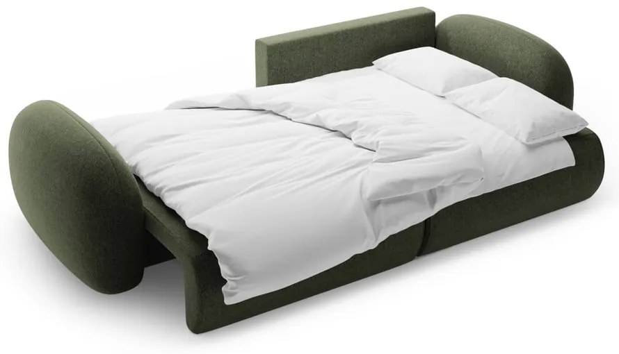 Divano angolare verde allungabile/con contenitore con rivestimento in ciniglia Tonale – Cosmopolitan Design