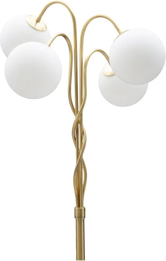Lampada da terra bianca/dorata con paralume in vetro (altezza totale 176 cm) Glamy – Mauro Ferretti